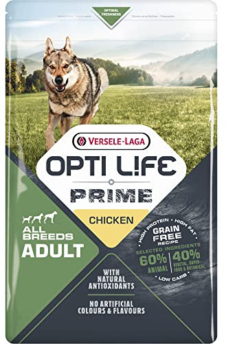 VERSELE-LAGA – Opti Life Prime Adult Huhn – Huhn – Kroketten für Hunde Aller Rassen – ohne Getreide – 2,5 kg