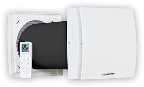 Brookvent Aircycle ONE+ 100 – Energy Efficient Single Room Heat Recovery Ventilation System | 100mm | Includes Controller | 2-Year Warranty | Quiet Operation | Wall-Mounted