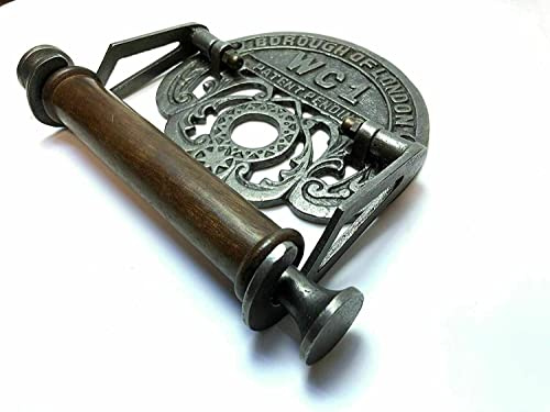 Traditional Iron Borough of London WC1 Victorian Mounted Toilet Roll Holder