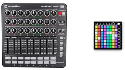 Novation Launch Control XL MKII & Launchpad Mini [MK3] — Controller MIDI USB a griglia con 64 pad portatile, per esibizioni con Ableton Live e Logic Pro
