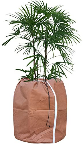 Tesmotor Thermo Topfschutz, Topfpflanzen Schutzbeutel für Pflanzen, Winter Topfschutz mit Zugband - 70 x 65 cm