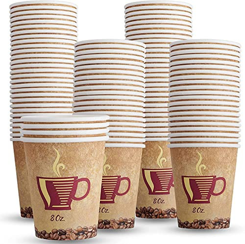 MaxxCore Kaffeebecher To Go Pappe 230ml 100er Pack - Pappbecher Einweg für Kaffee & Tee - Einwegbecher für Heißgetränke - Recyclebare Papp Becher für Party, Picknick oder Unterwegs - Kaffebecher