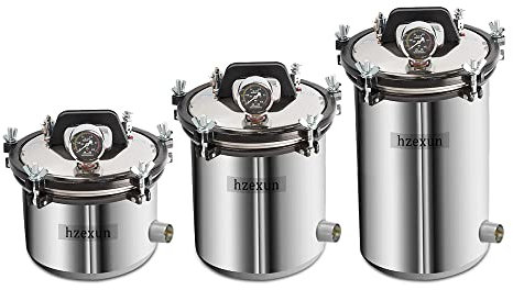 hzexun Autoklaven kammer Sterilisiert Dampfsterilisator Elektrische Autoklavenmaschine Tragbarer Laborautoklav für zahnärztliche medizinische Geräte (8L)
