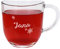 Herz & Heim® Glastasse mit Gravur des Wunschnamen für Glühwein oder Tee (Schneekristalle)