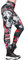 In One Clothing - Damen Leggings für Sport, Fitness, Outdoor und Loungewear, super elastisch und mit hohem Bund für knitterfreien, komfortablen Sitz - mit Fantasie Motiv Rock Code - Grösse L