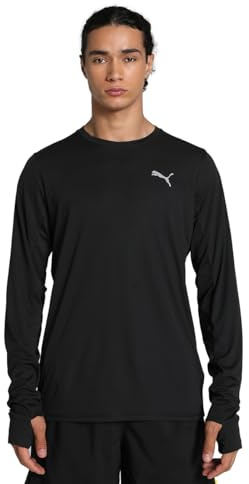 PUMA Herren Run Favorite Ls Tee M T Shirt, Puma Schwarz, XL EU