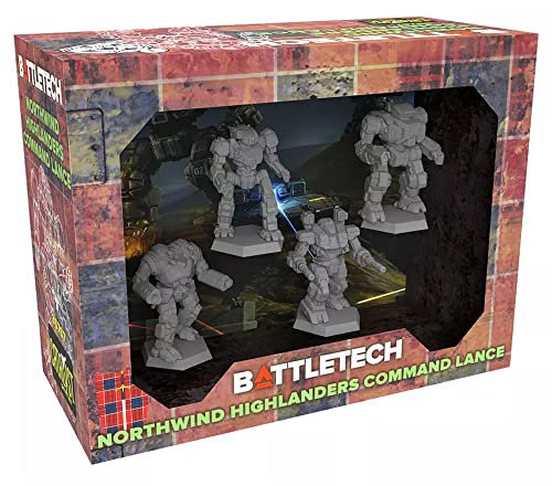Catalyst Game Labs BattleTech | Miniatures | Northwind Highlanders Command Lance | Expansion | Miniature Game Ages 14+ | Spiel auf Englisch, Grey