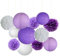 12 pompon in carta velina e palline a nido d'ape, kit di carta decorativa per compleanno, matrimonio, baby shower, feste, decorazioni principali, decorazioni a nido d'ape, coriandoli, lilla A