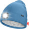 ATNKE Unisex 8 LED Mütze mit Licht,Wiederaufladbare USB Rot Blinkendes Alarm Rücklicht Laufmütze Lampe Winter Warme Gefüttertes Fleece Stricken Mütze für Herren und Damen Geschenke/Magnolia Blue