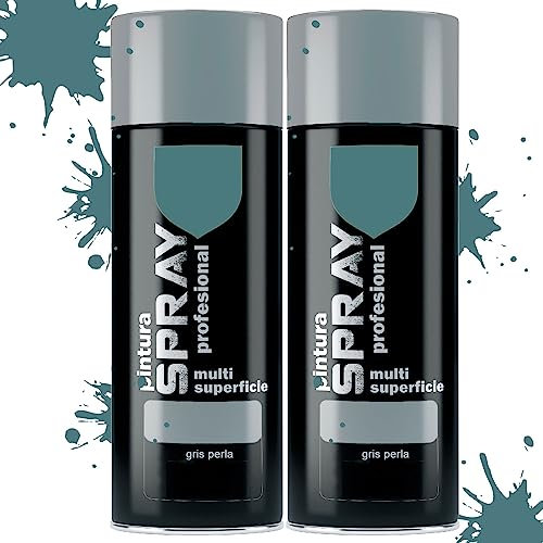 various Pintura Spray Gris Perla de 400 ml Adecuado para las Superficies de Metal, Madera y Plástico Pack de 2 Unidad