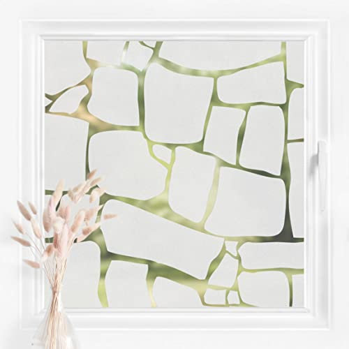 Bilderwelten Fensterfolie Sichtschutz Muster Steine 60 x 80 cm Milchglasfolie Sichtschutzfolie Fenster Folie Blickdicht Anti-UV Statisch Haftend