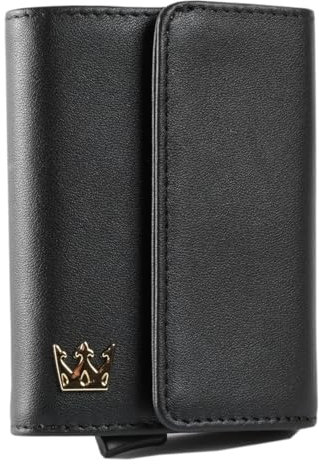 MAGGIORE LUXURY Unzerstörbare Echtleder Geldbörse Herren Damen Kreditkartenetui Brieftasche Slim Rfid Schutz Anti-Clonation, Black Manhattan, 6 Card, unzerstörbar