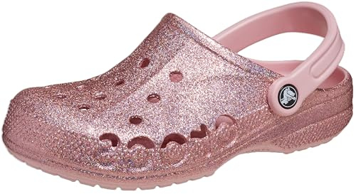 Crocs Unisex Adult Baya Seasonal Printed Clogs, Glitter Petal Pink, 7 Women/5 Men