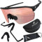 BIGWAVE 906 Sportbrille Schnelle Brille Fahrradbrille Sonnenbrille für Damen und Herren UV400 mit orangenen Gläsern im Shield-Design. Anti-Beschlags-Beschichtung (orange verspiegelt)