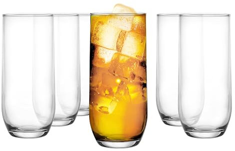 Glasmark KROSNO 1992 Glas Wasserglas Trinkglas Hoch 280 ml Robust Spülmaschinenfest Hochglanz Transparent