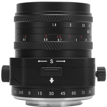 Lente Inclinable F1.4 de 50 Mm, Enfoque Manual Lente Vertical Inclinable de Medio Cuadro de Gran Apertura Apta para Cámara FX Mount X A3 X A5 X A7 X M1 X M2,