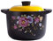 Herd-Keramik-Auflaufform mit Deckel, runder irdener Tontopf im japanischen Stil, hitzebeständiger Keramik-Hot Pot für Dolsot-Bibimbap-Suppe, Schwarz, 6,8 l