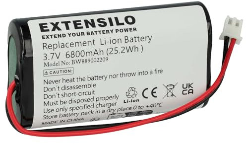 EXTENSILO 1x Akku kompatibel mit Villeroy & Boch Seoul Micro, Seoul 2.0 Tischlampe, Nachttischlampe (6800 mAh, 3,7 V, Li-Ion)