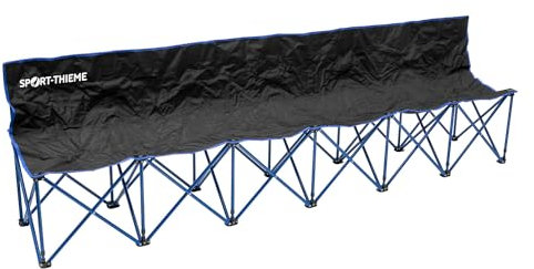 Sport-Thieme Mobile Spielerbank | Platz für 6 Personen | Faltbar, Stahlrahmen | Schwarz | 0,76 m Höhe, 2,7 m Breite, 13 kg