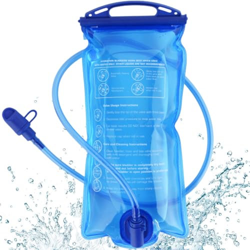 Bubuxy Hydration Bladder 1L 1.5L 2L 3L, Upgraded Leak-Proof Water Bladder 3litre 2litre, Water Reservoir for Outdoor Hiking Camping Running Cycling (Dark Blue 1litre)