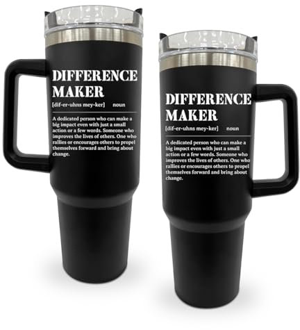 Difference Maker Gift 40oz Tumbler Thank You Gifts Water Bottle Employee Appreciation Gifts Travel Coffee Mug Stainless Steel Vacuum Insulated Thermal Cup for Teacher Supervisor Leader Birthday