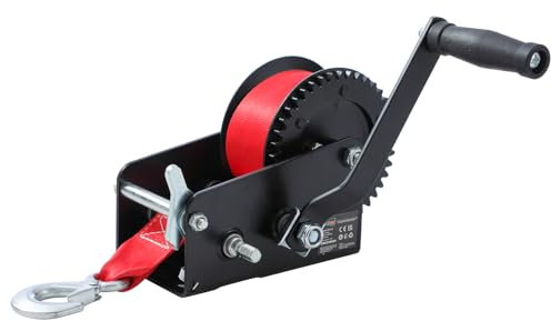 KATSU Tools Treuil Manuel Résistant 2000lbs 907kg avec Sangle en Polyester de 10m, pour Remorques de Bateau, Caravane, Voiture, Camion et Applications Marines 325925