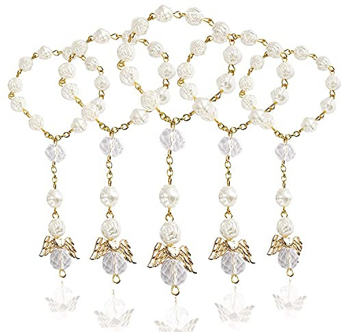 JANZU 30 StüCk Taufe Rosenkranz Acryl Rosenkranz Perlen Mini RosenkräNze für die Erste Kommunion Taufe Gastgeschenke