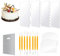 QUOTRE 7 Pieces Kuchenschaber Acryl,Tortenschaber Klares Kuchen,Torten Schaber mit 8 Kunststoff Filzstift,Tortenschaber Wellen,Riffel,Schaber Küche für Backen Werkzeuge Küche Backen DIY