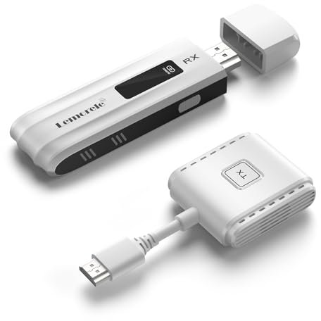 Kit Émetteur Récepteur HDMI sans Fil P200 Lemorele Transmission 50 Mètres (Supporte jusqu'à 8 Émetteurs vers 1 Récepteur) Compatible PC/Ordinateur pour Diffusion vers Téléviseur HD/Projecteur