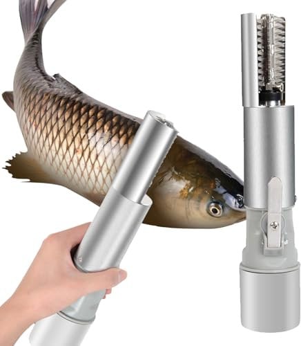 Electric Fish Scaler Remover, Cordless Powerful Fish Scale Scraper with Battery and 2 Cutter Heads, 7000R/min Rotated,ipx7 Waterproof for Chef and Home Cooks Fish Cleaning Tools