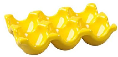 Eierkiste Aus Porzellan, Eierablage rutschfeste Eierbox Eiertablett Keramik Für Khlschrank Arbeitsplatte Kche, Dekoratives Zubehör (Gelb,6 Eier)