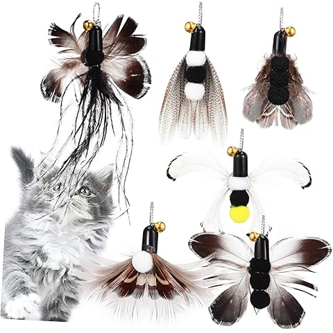 BESPORTBLE 6 Stück Für Wohnungskatzen Katzenspielzeug Zauberstab -Puzzle-Feeder Angelrute Für ersatz behandlung -Teaser-ersatz Halsband Plastik