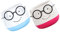 Totority 2pièces Pot De Fleurs Céramique Design Lunettes Amusant pour Plantes Succulentes Récipient Décoratif Intérieur Et Extérieur
