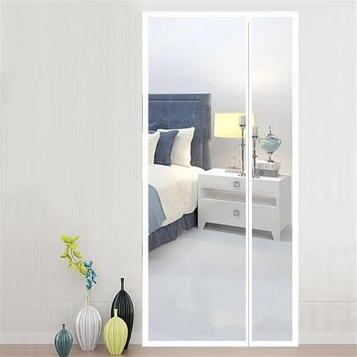 Magnetischer Türschutz, Insektenschutz, automatisches Schließen, unsichtbares Netz, für Küche, Innenbereich, Wohnzimmer, weiß, rechts offen, B 90 cm x H 240 cm