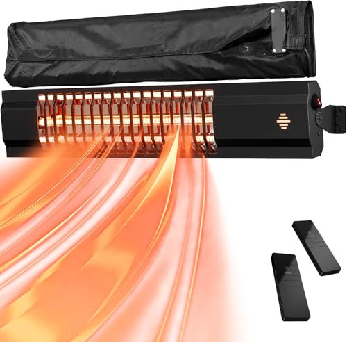 Electric Infrared Patio Heater Wall Mounted 2000W | IP34 Waterproof | Radiant Low Energy Heater for Garden