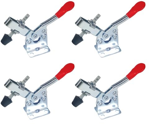 SUKITMISO 4 Stück Schnellspanner GH-201-B Metall Horizontal Toggle Clamp Handwerkszeug 90Kg Vertikaler Kniehebelspanner Quick Release Clamp Handwerkszeug