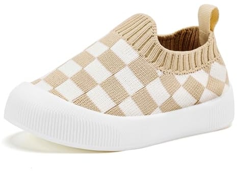 VIFUUR Baby Shoes Girls Boys Toddler Sneakers Non-Slip First Walkers Shoes for Babies Low Top Khaki Board Size 6-12 Months Infant