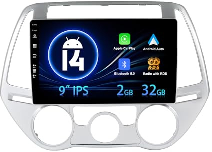 MISONDA [2G + 32G] Autoradio 9 Pulgadas IPS Pantalla Táctil Android 14 para Hyundai I20 2010 2011 2012 2013 2014 Radio Coche con GPS Carplay WLAN BT SWC RDS Soporte Dab