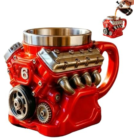 Générique Retro Engine Coffee Mug, Engine Coffee Mug, Personalized Double Wall Insulation Car Mugs, Stainless Steel Liner, for Car Enthusiasts, Retro Cars Lovers (#A)