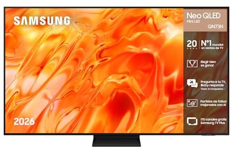 Samsung TV Neo QLED QN73H 65 4K Smart TV con IA | Vision AI Companion, Quantum Mini LED, AI Football Mode, Motion Xcelerator 120Hz, Perfecto para cine, gaming y deportes