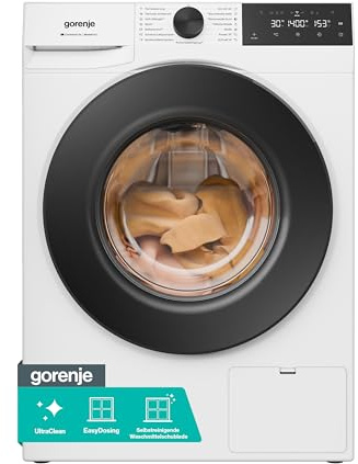 Gorenje W5G494A1P1 Waschmaschine mit Dampffunktion /9 KG /1400 U-Min/ConnectLife /15 Programme/UltraClean/AquaStop/SteamTech/Inverter PowerDrive /10% besser als Energieeffizienzklasse A/Weiß