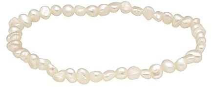 Süßwasserperlen Armband Weiß 19 cm echte Zuchtperlen Perlenarmband Damen | Echte Süßwasser-Zuchtperlen | Klassischer Perlenschmuck | Ideal als Geschenk