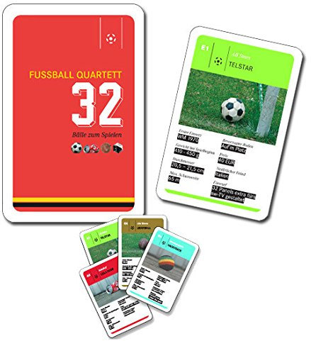 Fussball Quartett Kartenspiel 32-teilig bunt 10x6x2cm