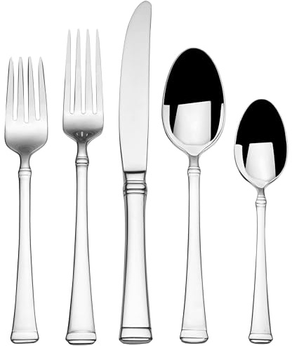 Mikasa 5060761 Harmony 65-Piece 18/10 Stainless Steel Flatware Serving Utensil Set, Silver