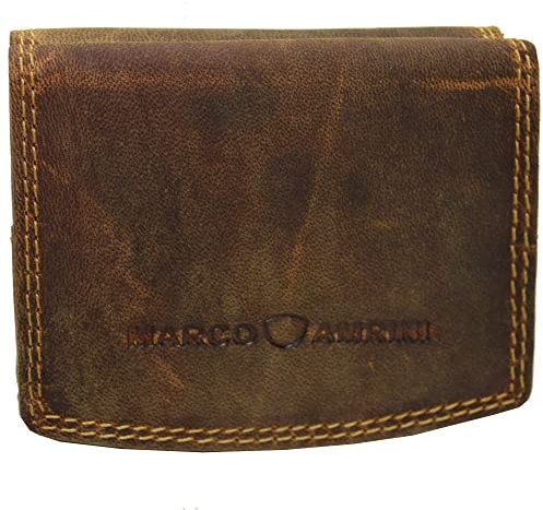 flevado Geöltes Leder RFID Schutz Portemonnaie 100% Voll Leder Geldbörse Wiener Schachtel Brieftasche Geldbeutel