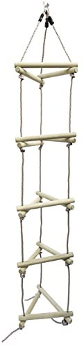 Gartenwelt Riegelsberger Premium Strickleiter XL für Kinder 3-seitig Länge 220 cm Seilleiter Trittleiter Hängeleiter Turngerät