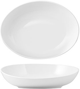 H&H Coppa Ovale In Porcellana, 40X30 Cm, Bianco