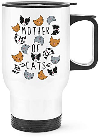 Mother of Cats Travel Mug Cup with Handle