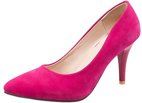 Onewus Zapatos de vestir para mujer con punta puntiaguda Slip-On para el trabajo & citas, fucsia, 42 EU