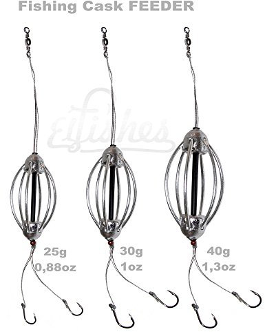 Carp Cask Fishing Feeder SET 15cm - Carp hooks Inline Coarse Bait Fishing Tackle